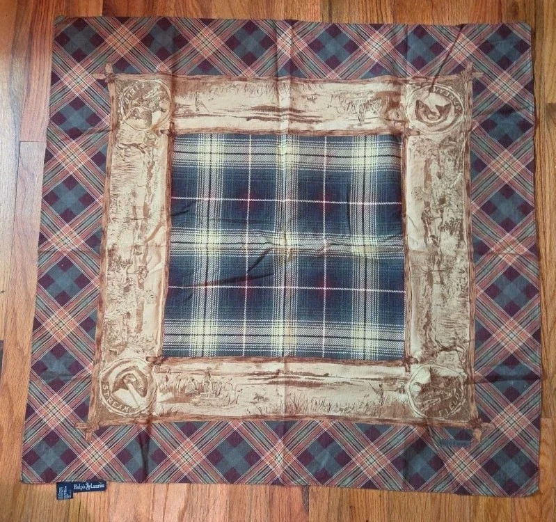 Vtg 1980 Ralph Lauren Silk Scarf 29" Field & Stream Hunting Fishing Plaid Square
Opens in a new wind