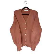 Anrabess Women’s Cardigan Sweater, Burnt Orange, XL, EUC