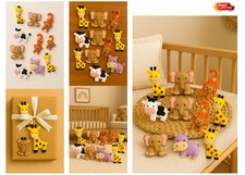 Safari Nursery Felt Wall Decor Handmade Jungle Animal Set Custom Baby Room Decos