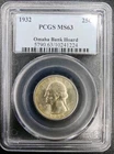 1932 Washington Quarter PCGS MS63 Omaha Bank Hoard First In Series