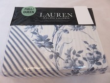 Ralph Lauren Annie 3P full Queen duvet cover Shams Set blue