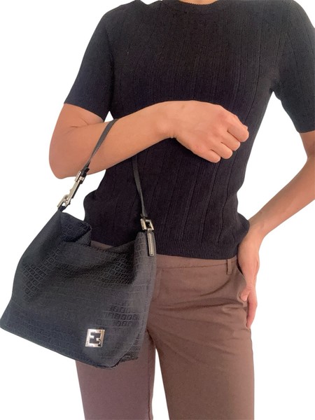 Fendi Black Canvas Handbag