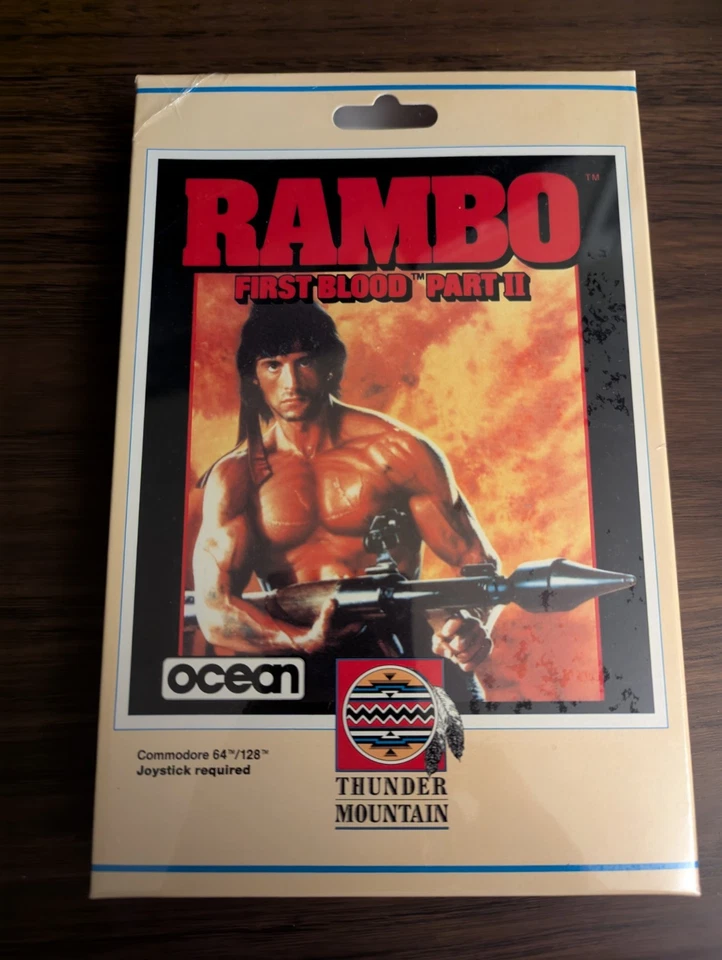 NEW! Rambo First Blood Part II 2 Commodore 64 128 Factory SEALED C64 Thunder Mnt - Image 2 of 4