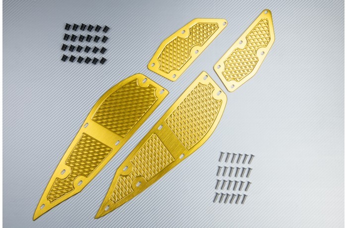 Cale-Pieds Avant Arrière YAMAHA XMAX 400 2018-2019-2020 | Accessoire Alu Or Moto Scooter