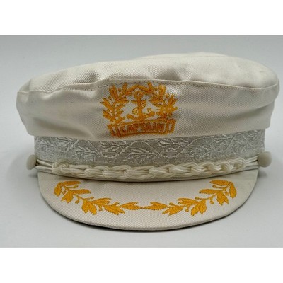 Greek Fisherman's Cap Captain Hat Size 7.5 Off White Cotton Made in Greece