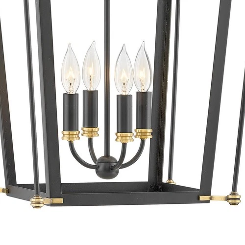 Hinkley Lighting 4057 Black Selby 4-Light 16"W Taper Candle Chandelier - Picture 4 of 5