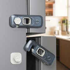 2-Pack Fridge Locks, Child Proof Refrigerator/Freezer Door Lock, Child Safety Ca