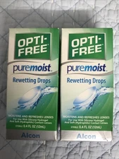 2x Opti-Free Pure Moist Rewetting Drops Moistens & Refreshes Lens.exp 2026+