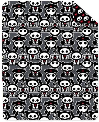 Skelanimals Party Kids 62'' x 90'' Reversible Quilted Blanket-AB0H31K35YT2