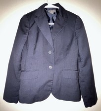 Ann Taylor Petite Button Up Jacket Ladies Women  s Size 4P Blazer Navy Blue