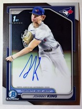 JOHNNY KING 2024 BOWMAN CHROME DRAFT PROSPECTS 1st AUTO CPA-JKI Autograph Blue J