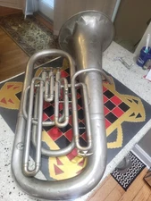 Antique Silver Piston Chicago Bariton Horn