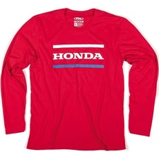 Factory Effex Honda Stripes Long Sleeve Tee, Red