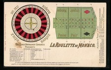La Roulette de Monaco, Roulettetisch und -rad, Ansichtskarte 