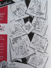 Aunt Martha's 3750 NEW SASSY SQUIRREL Days of Week Embroidery Transfer Pattern