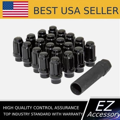 Spline Tuner Lug Nuts Set w/ Key 7/16'' Chrome for Chevy Chevelle Dodge Dart