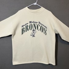 VTG Western Michigan Broncos Crew Cream L College House USA Made