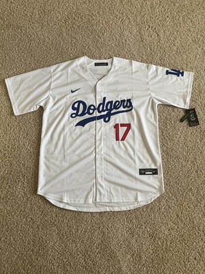 sNWT Shohei Ohtani Dodgers Men's Large White Home Jersey Stitched #17