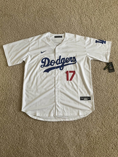 sNWT Shohei Ohtani Dodgers Men's Large White Home Jersey Stitched #17