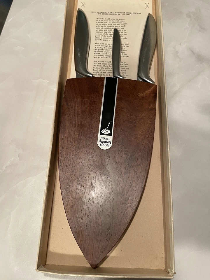 Raro juego de 3 hojas legendarias Gerber tres hermanas Foto 2 de 4