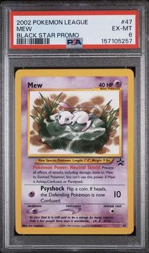 Pokemon Mew 47 Promo WOTC Vintage PSA 6 Black Star