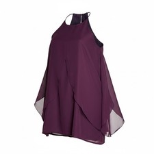 Charming Charlie Purple Sheer Dress Tunic Small Flowy Layered Boho Mini