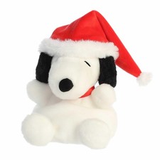 Aurora Festive Peanuts Santa Snoopy Palm Pals Stuffed Animal Small, White