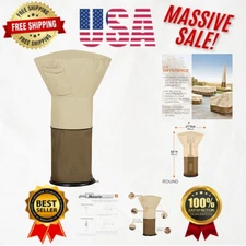 Stylish 21" Round Patio Heater Cover with Water-Resistant Protection by Veranda