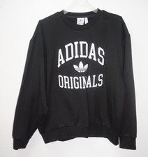 Adidas Black Oversized Relaxed Fit Sweatshirt Womens Sz S