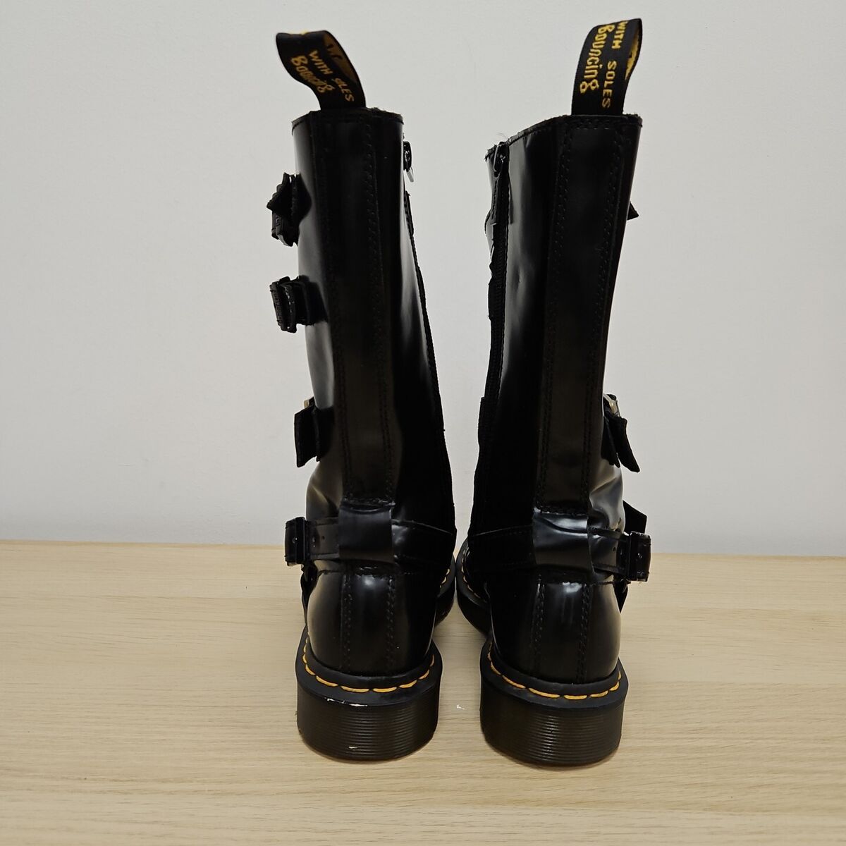 Dr Martens Blake Tall Biker Mid Calf Black Leather Buckle Dr Martens Blake Tall Biker Mid Calf Black Leather Buckle