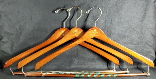 Lot Tom James Suit Men's Clothes Wooden Hanger 18" Wide Jacket Pants Bar Large