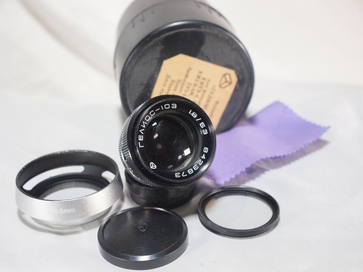 Helios 103 53mm F1.8 Kiev Contax Besa RC lens New Hood Leica Type