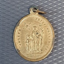 Old religious medal St Joseph and ND of Bonsecours Belgium #25
