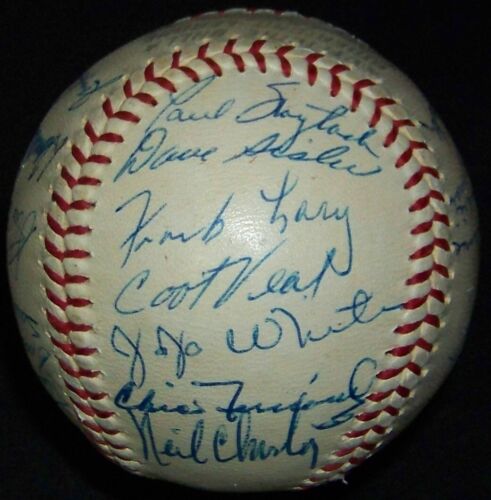 SIMPLY AMAZING! 1960 Tigers Al Kaline Joe Gordon Team Signed Baseball JSA LOA! - Picture 4 of 7