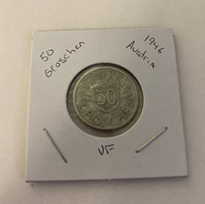 1946 Austria 50 Groschen Coin B16