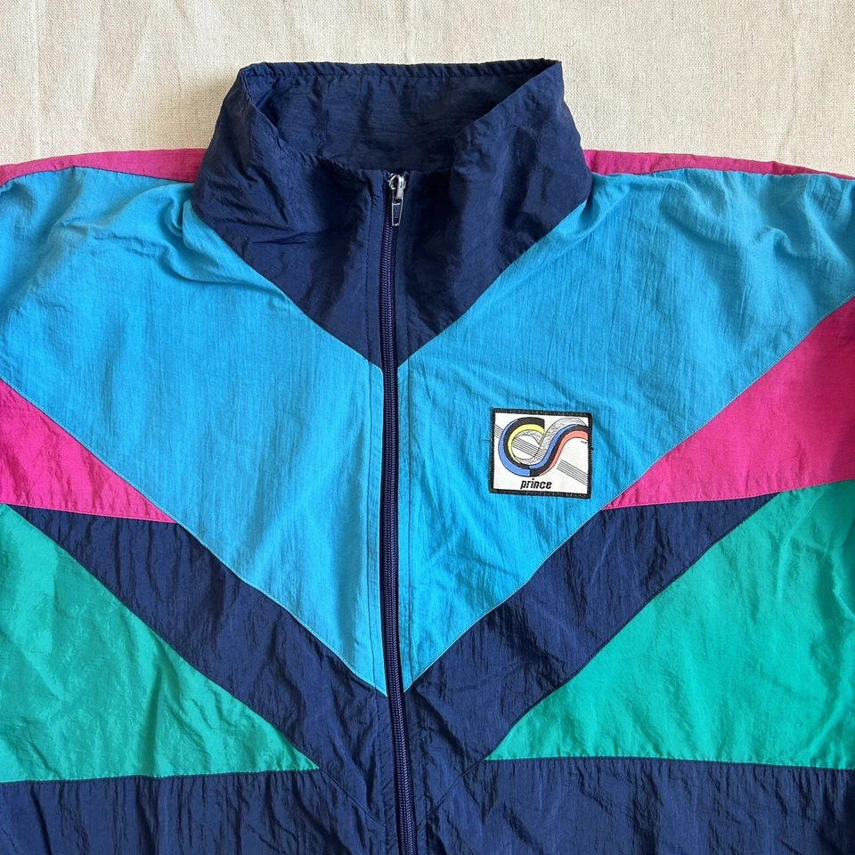 Vtg Track Suit Prince Sports Wear Womens L/XL Jacket 80s Retro Athleisure No Tag - Image 3 of 4