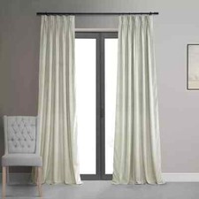 Signature Off White Velvet Blackout Curtain 25 in.WX96 in. LPCurtain SinglePanel