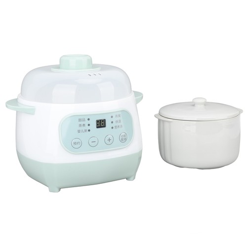 200W 1L Slow Cooker With Ceramic Interior Pot Timing Green Uniform Heating El - Picture 2 of 12