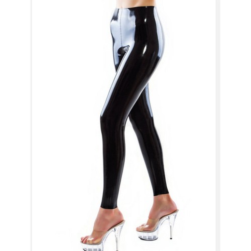 Latex Pants Tight Slim Mid Waist 