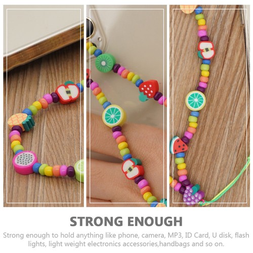 2Pcs Hanging Lanyard Glass Beads Hanging Rope Beaded Phone String - 第 4/12 張圖片