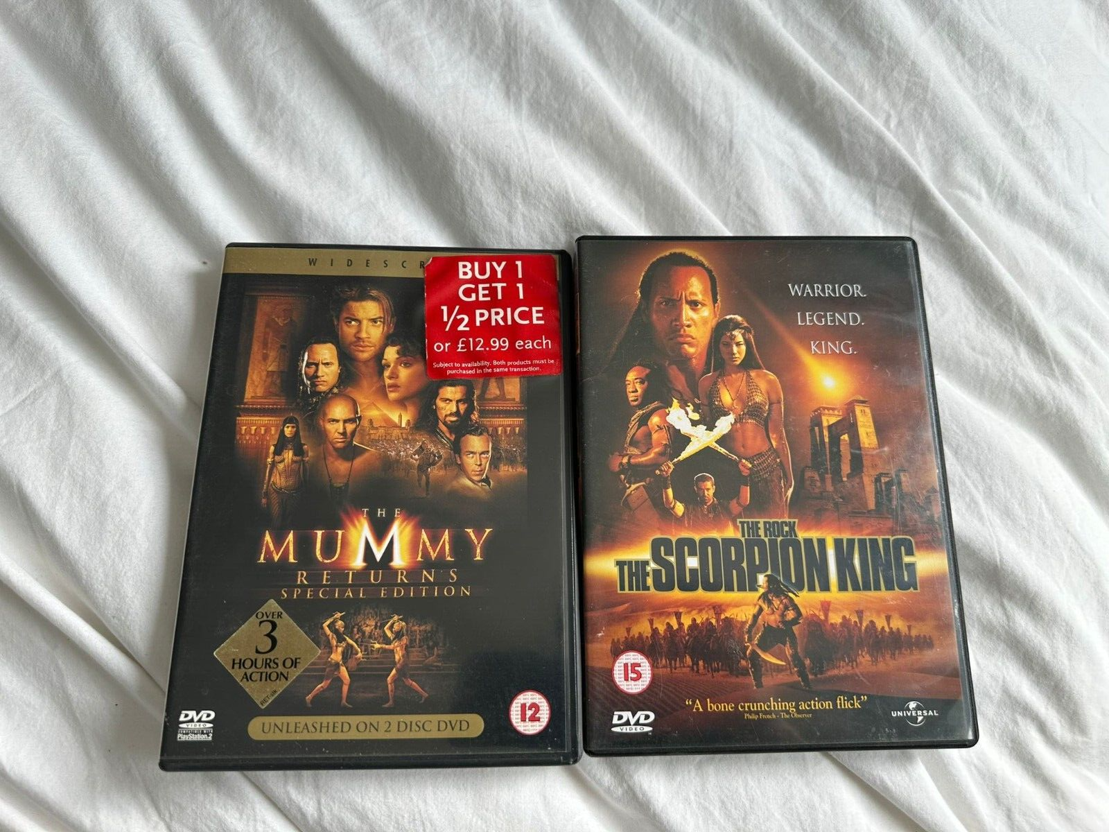 DVD THE MUMMY RETURNS SPECIAL EDITION 2 DISCS PLUS THE SCORPION KING THE ROCK
