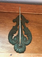Antique Made in USA Green Painted Ornate Metal Wall Hook Motel Restaurant Receip