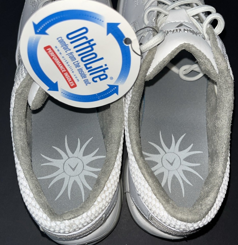 Callaway Solaire W47811 WT/GR Low Top Lace Up Golf Shoes Women's Size