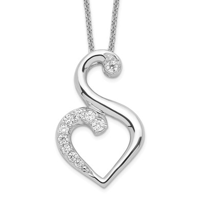 Sentimental Expressions Silver  CZ Journey of Friendship 18in Necklace QSX237