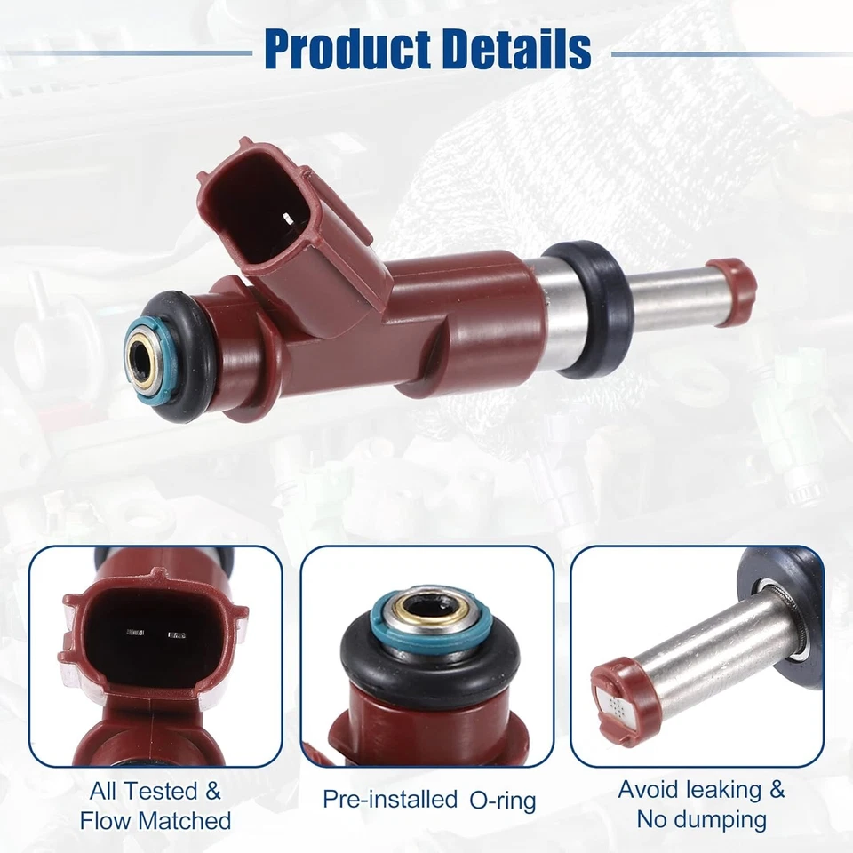 x6 NOVO ORIGINAL DO FABRICANTE DENSO Injetores de Combustível Para 2006-2011 Toyota RAV4 3.5L V6 - Imagem 3 de 4