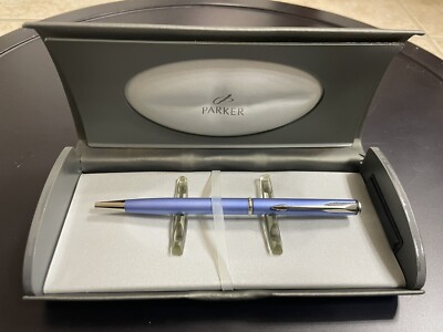 NEW PARKER SATIN BLUE INSIGNIA BALL POINT PEN BRAND NEW WITH BOXES
