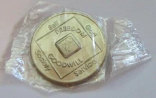 Narcotics Anonymous Medallion 6 Year WSO 1991 NA Token Chip Recovery