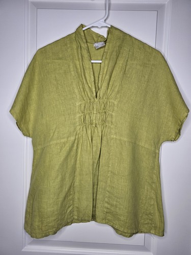 Luna Luz Medium Top Tunic Linen Lagenlook Smock Scarf