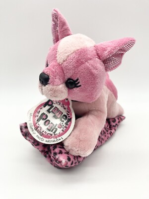 GANZ Planet Posh on Pillow Portia Pink Puppy Dog Plush 6'' Stuffed Animal H12988