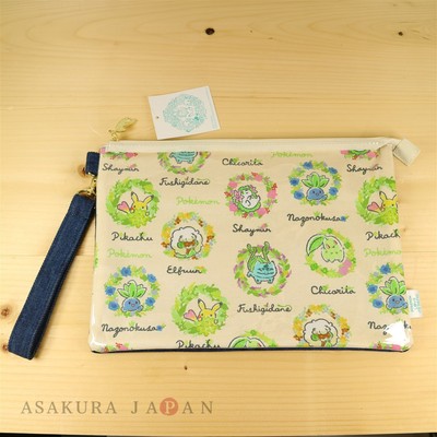 Pokemon Love Its Demo Flat Pouch Case Grass Pokemon Pikachu